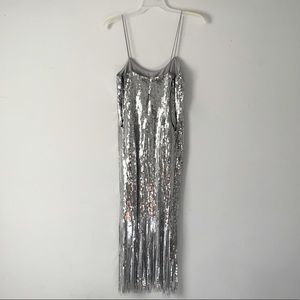 Silver sequin fringe Cami dress